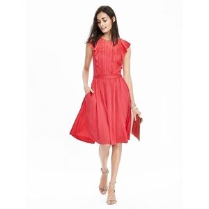 Banana Republic Pintuck Flutter Sleeve Dress